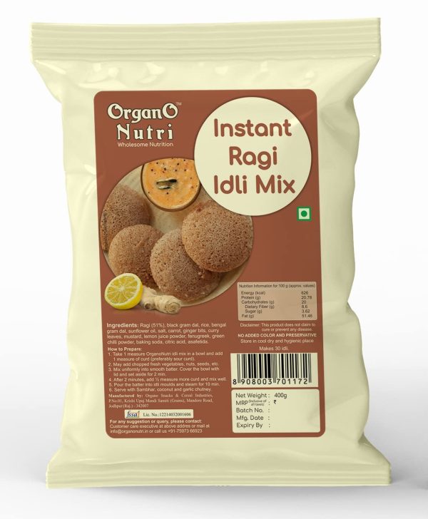 Buy organonutri Ragi Masala Idli Mix online in India at lowest price and get super fast home delivery with easy returns. Available in 400 g