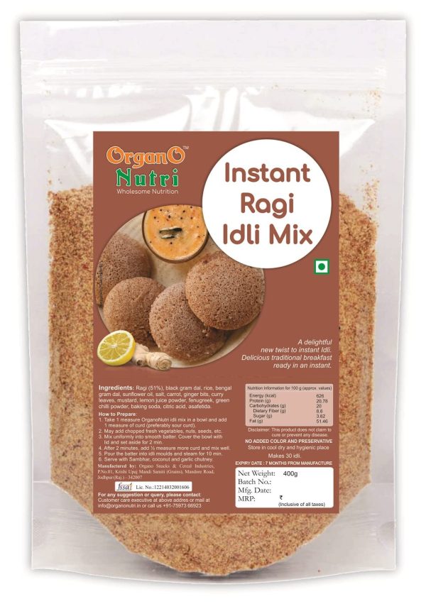 Buy organonutri Ragi Masala Idli Mix online in India at lowest price and get super fast home delivery with easy returns. Available in 400 g