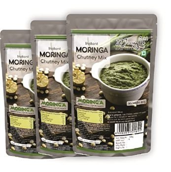 Moonglet - Instant Moringa Leaves (Drumstick Plant Leaves) Chutney | 300g (3 Packs of 100g Each) | Superfood Freen Chutney | Add 2 Times Warm Water to Prepare: