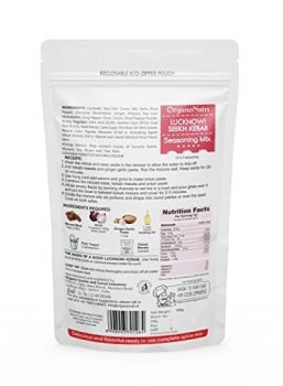 OrganoNutri Lucknowi Seekh Kebab Masala | 100g | Reclosable Eco-Zipper Pouch
