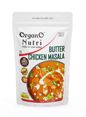 OrganoNutri Butter Chicken Masala | 100g | reclosable Eco-Zipper Pouch