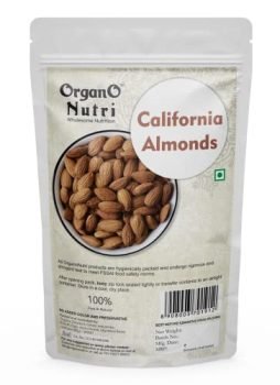 OrganoNutri Premium California Almonds 400g Pack | Premium Badam Giri | High in Fiber & Boost Immunity | Real Nuts | Whole Natural Badam