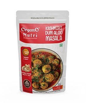 OrganoNutri Kashmiri Dum Aloo Masala | Pack of 2: 100g each | Ready to Use Complete Spice Mix | Resealable Eco-Zipper Pouch