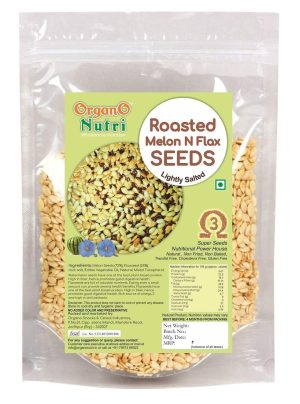 OrganoNutri Roasted Melon N Flax Seeds | Lightly Salted | 900g | Premium Roasted for Eating