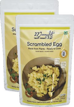  Moonglet Vegan Scrambled Egg Mix | Protein Rich Post Workout Gym Snack | Pancake, Breakfast Cereal Alternative | (400g: Pack of 2, 200g each):