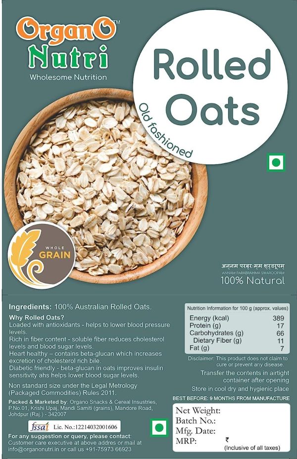 OrganoNutri Gluten-Free Rolled Oats (2 kg)