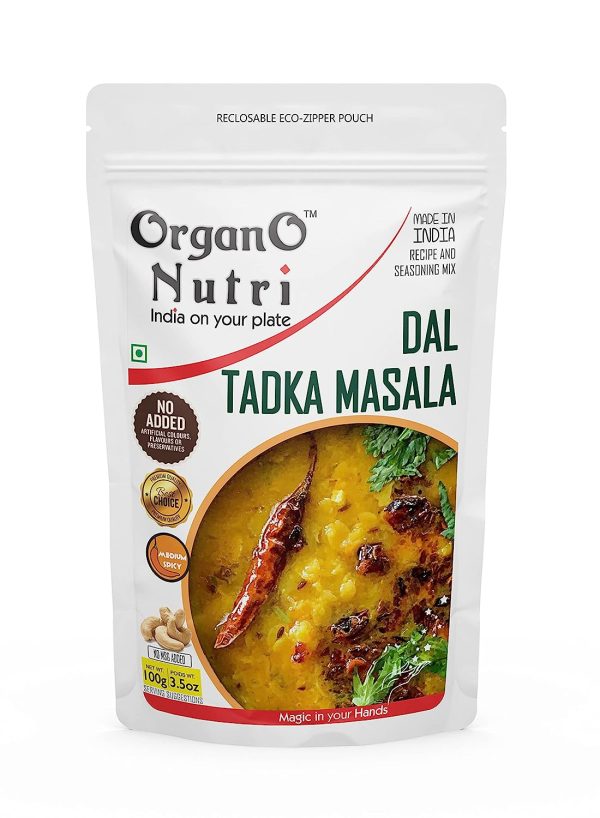 OrganoNutri Recipe Masala (Dal Tadka | 100g | Reclosable Eco Zipper Pouch):