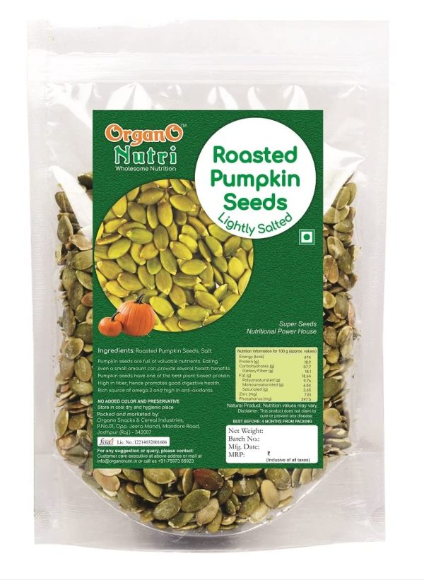 OrganoNutri Roasted Pumpkin Seeds - Lightly Salted (400g):